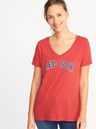 Old Navy Womens Mlb Team Graphic V-neck Tee For Women Boston Red Sox Size Xs