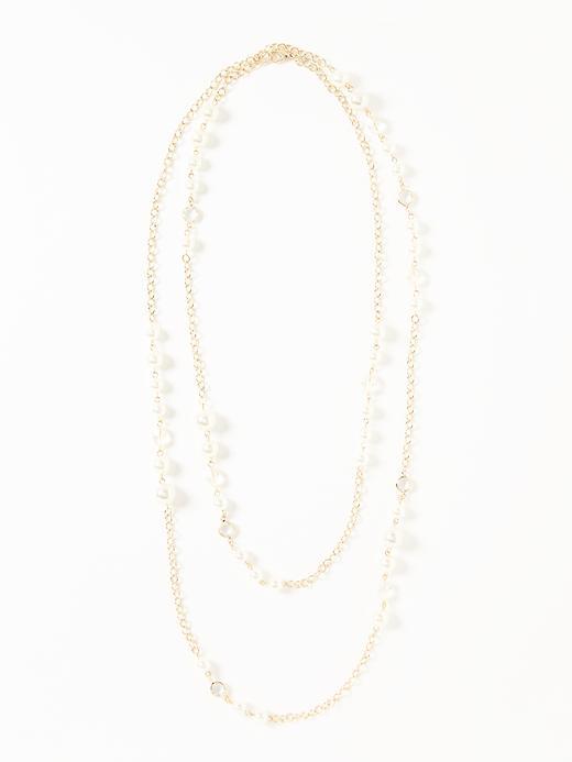 Old Navy Layered Pearl Necklace For Women - Ivory
