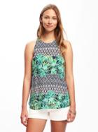 Old Navy Relaxed High Neck Tank For Women - Palm Green