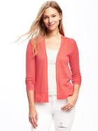 Old Navy Textured Short Cardi For Women - Coral Tropics