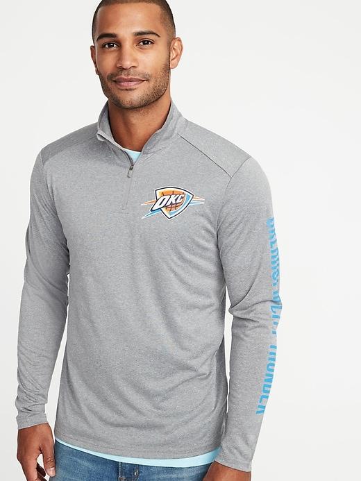 Old Navy Mens Nba Team-graphic 1/4-zip Pullover For Men Oklahoma City Thunder Size M