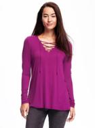 Old Navy Lace Up Swing Tee For Women - Fuchsia Generations