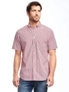 Old Navy Slim Fit Classic Striped Shirt For Men - Winesap
