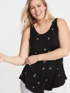 Luxe Floral-print Plus-size Swing Tank
