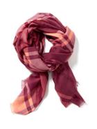 Old Navy Printed Oversized Scarf For Women - Wine Plaid