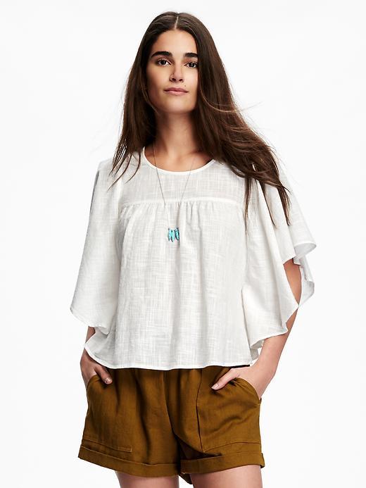 Old Navy Flutter Sleeve Top For Women - Whipped Cream