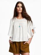 Old Navy Flutter Sleeve Top For Women - Whipped Cream