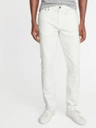 Slim Built-in Tough All-temp Ecru-wash Jeans For Men