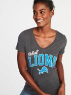 Old Navy Womens Nfl Team Graphic V-neck Tee For Women Detroit Lions Size M