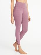 Old Navy Womens High-rise 7/8-length Lattice-hem Yoga Leggings For Women Bust A Mauve Size Xl