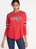 Old Navy Womens Nhl Team Sleeve-stripe Tee For Women Washington Capitals Size S