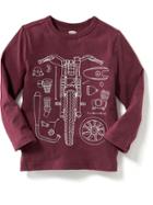 Old Navy Long Sleeve Graphic Tee - Marin Berry