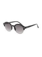 Old Navy Round Half Frame Sunglasses For Women - Thin Black