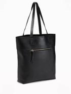 Old Navy Unstructured Faux Leather Tote For Women - Black T
