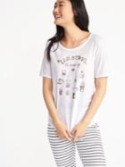 Old Navy Womens Relaxed Curved-hem Tee For Women Reasons To Wake Up Size L