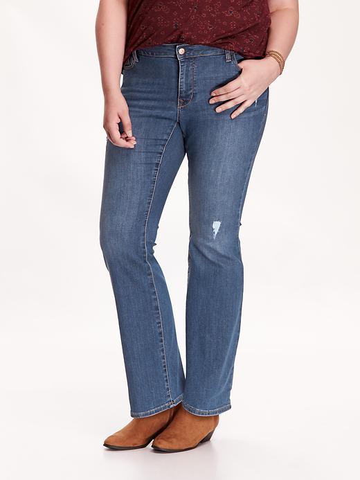 Old Navy Womens Plus Rockstar Mid Rise Boot Cut Jeans Size 16 Long Plus - Dark Crystal