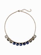 Old Navy Crystal Cluster Statement Necklace For Women - Navy Blue