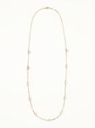 Old Navy Crystal Stone Chain Necklace For Women - Pink Cloud