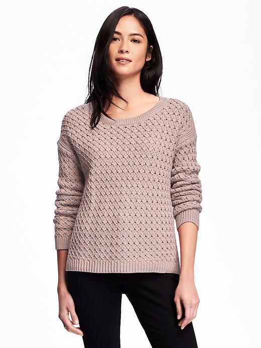 Old Navy Hi Lo Honeycomb Stitch Pullover For Women - Icelandic Mineral