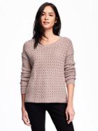 Old Navy Hi Lo Honeycomb Stitch Pullover For Women - Icelandic Mineral