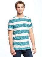 Old Navy Soft Washed Space Dye Stripe Tee For Men - Green Medallion