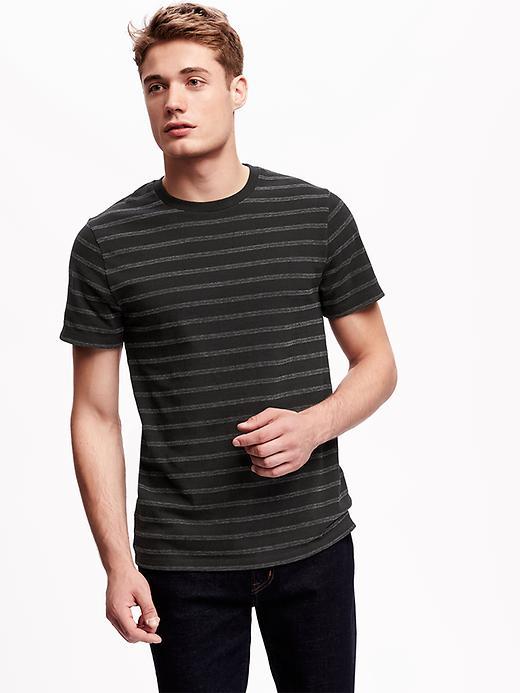 Old Navy Textured Stripe Crew Neck Tee For Men - Blackjack