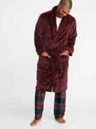 Old Navy Mens Plush Sherpa Tie-belt Robe For Men Raisin Arizona Size L