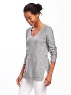 Old Navy Relaxed Textured Tunic Sweater For Women - Heather Gray
