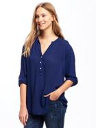 Old Navy Relaxed Shirred Blouse For Women - Night Flight