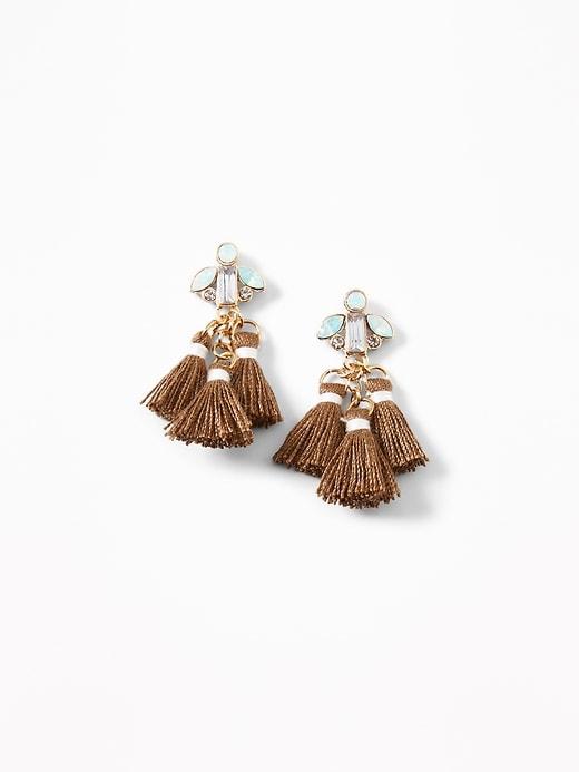 Old Navy Womens Tassel Drop Earrings For Women Green Flower Size One Size