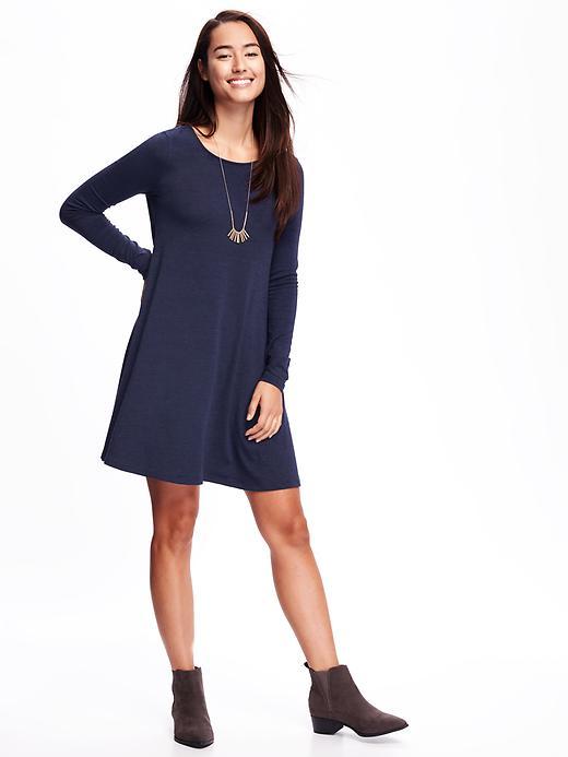 Old Navy Jersey Knit Swing Dress For Women - Blue Marl