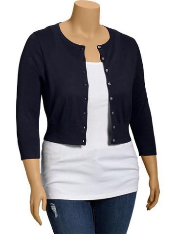 Old Navy Old Navy Womens Plus Cropped Button Front Cardis - In The Navy