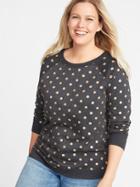 Old Navy Womens Patterned French Terry Plus-size Sweatshirt Gray Dot Size 2x