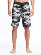 Old Navy Built In Flex Camo Board Shorts For Men 10 - Gray Heather