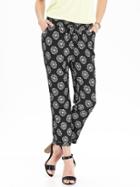 Old Navy Womens Patterned Soft Pants Size L Tall - Black Circle