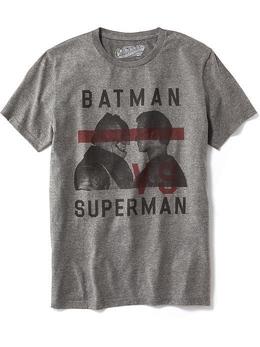 Old Navy Dc Comics Batman/superman Tee For Men - Heather Grey
