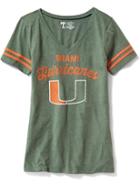 Old Navy College Team Graphic V Neck Tee For Women - University Of Miami