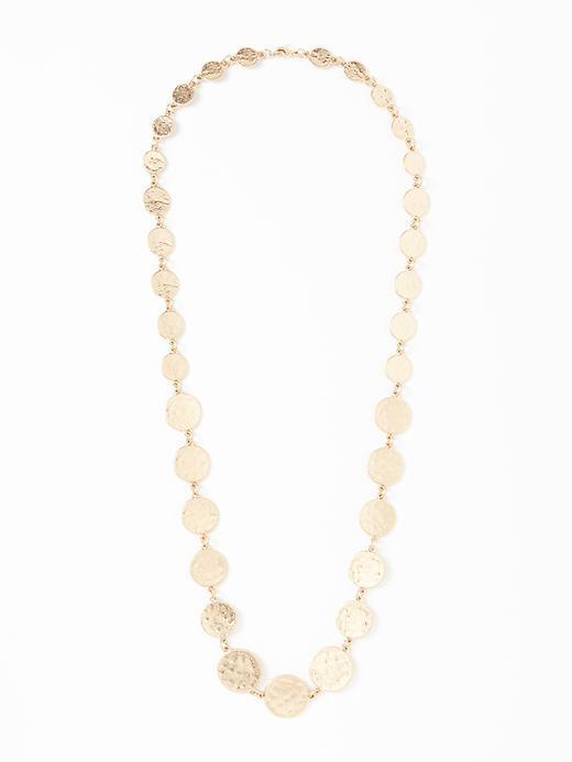 Old Navy Hammered Disk Necklace For Women - Antique Gold