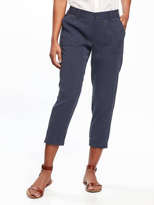 Old Navy Mid Rise Soft Utility Cropped Pants 25 - Darkest Hour