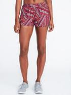 Old Navy Womens Semi-fitted Run Shorts For Women Saucy Red Stripe Size L