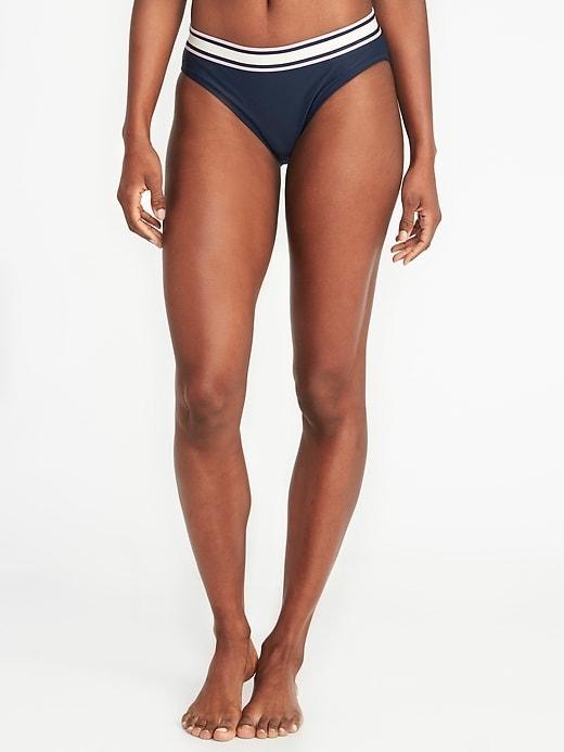 Old Navy Womens Banded-waist Swim Bottoms For Women Lost At Sea Navy Size Xs