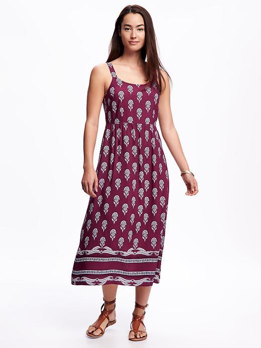 Old Navy Patterned Midi Cami Dress For Women - Tan Combo