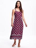 Old Navy Patterned Midi Cami Dress For Women - Tan Combo