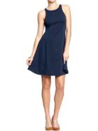 Old Navy Womens Fit & Flare Ponte Tank Dresses - In The Navy