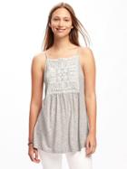 Old Navy Relaxed Embroidered Cami For Women - White Stripe