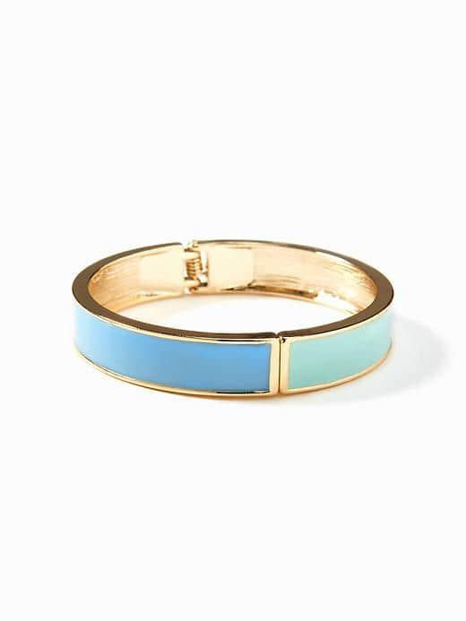 Old Navy Color Blocked Enamel Bangle For Women - Mint Mist