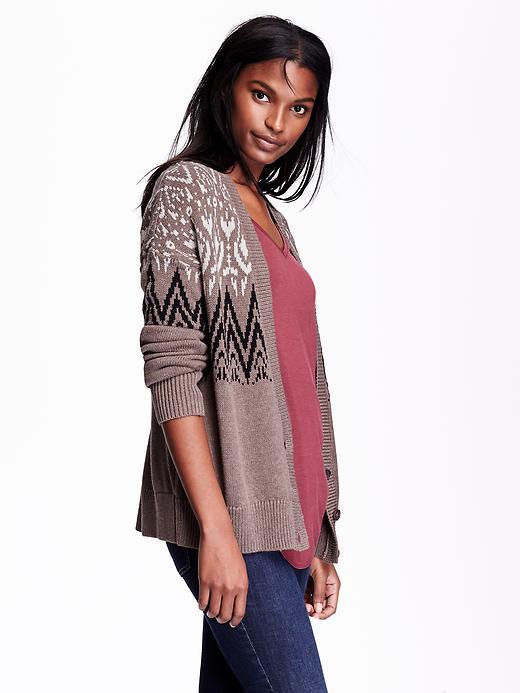 Old Navy Womens Patterned Cocoon Cardigans Size L - Geo