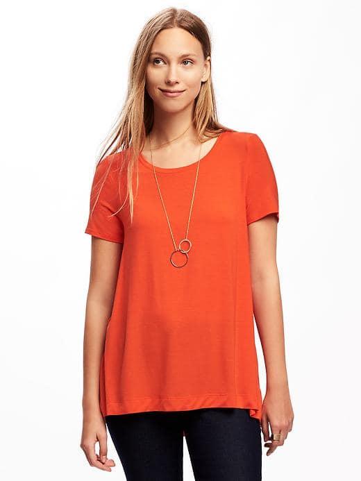 Old Navy Short Sleeve Swing Tee For Women - Hot Tamale