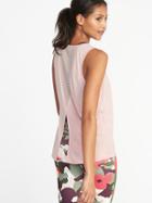 Old Navy Womens Ultra-light Stripe-mesh Tie-back Tank For Women Apple Blossom Size M