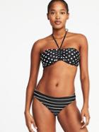 Old Navy Womens Ruched Bandeau Swim Top For Women Black Dots Size Xxl